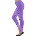 Purple Intricate Swirls Pattern Lightweight Velour Leggings View3