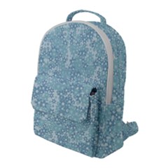 Light Blue Wildflowers Flap Pocket Backpack (large)