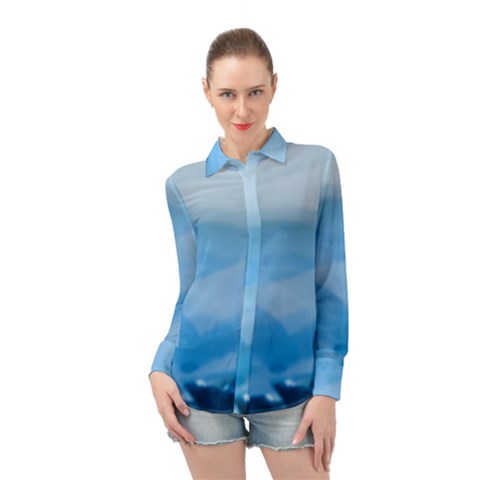 Aquamarine Long Sleeve Chiffon Shirt by Janetaudreywilson