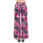 Abstract Pink Grey Stripes So Vintage Palazzo Pants