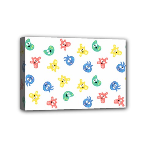 Cute Cartoon Germs Viruses Microbes Mini Canvas 6  X 4  (stretched) by SpinnyChairDesigns