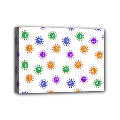Cartoon Corona Virus Covid 19 Mini Canvas 7  X 5  (stretched) by SpinnyChairDesigns