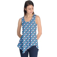 Country Blue Checks Pattern Sleeveless Tunic by SpinnyChairDesigns