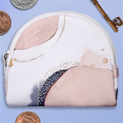 Pink And Blue Marble Horseshoe Style Canvas Pouch by kiroiharu