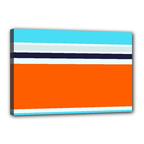 Tri Color Stripes Canvas 18  X 12  (stretched) by tmsartbazaar