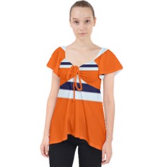 Tri Color Stripes Lace Front Dolly Top