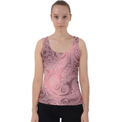 Orchid Pink And Blush Swirls Spirals Velvet Tank Top by SpinnyChairDesigns