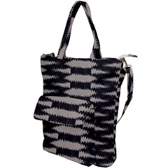Black And White Zebra Ikat Stripes Shoulder Tote Bag by SpinnyChairDesigns