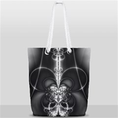 Abstract Black And White Art Full Print Rope Handle Tote (small) by SpinnyChairDesigns