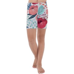 Floral  Kids  Lightweight Velour Capri Yoga Leggings by Sobalvarro