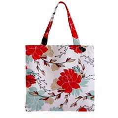 Floral Pattern  Zipper Grocery Tote Bag by Sobalvarro