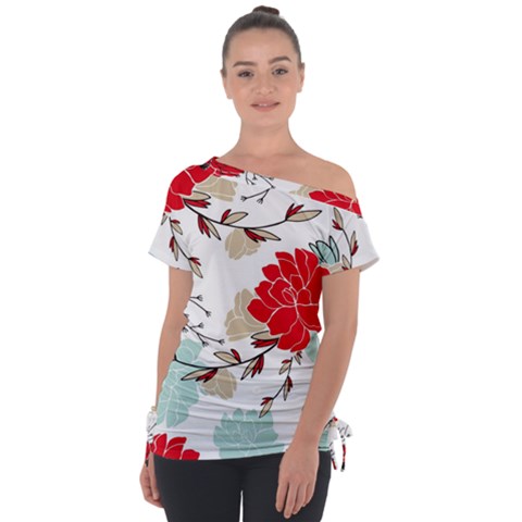 Floral Pattern  Tie-up Tee by Sobalvarro