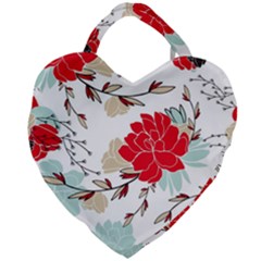 Floral Pattern  Giant Heart Shaped Tote by Sobalvarro