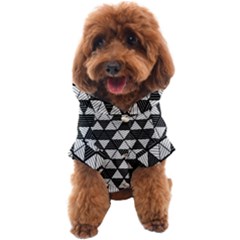 Black And White Triangles Pattern Dog Coat by SpinnyChairDesigns