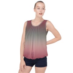 Tea Rose And Sage Gradient Ombre Colors Bubble Hem Chiffon Tank Top by SpinnyChairDesigns