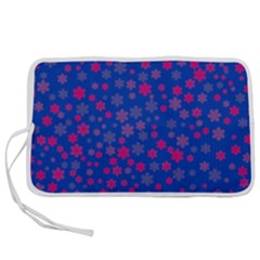 Bisexual Pride Tiny Scattered Flowers Pattern Pen Storage Case (l) by VernenInk