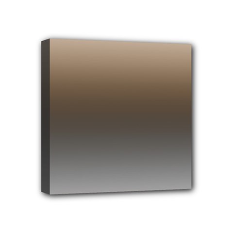 Brown And Grey Gradient Ombre Color Mini Canvas 4  X 4  (stretched) by SpinnyChairDesigns