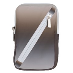 Brown And Grey Gradient Ombre Color Belt Pouch Bag (large) by SpinnyChairDesigns