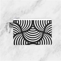 Abstract Black And White Shell Pattern Canvas Cosmetic Bag (small) by SpinnyChairDesigns