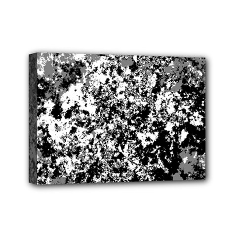 Black And White Grunge Stone Mini Canvas 7  X 5  (stretched) by SpinnyChairDesigns