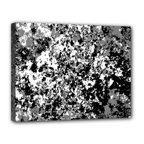 Black And White Grunge Stone Canvas 14  X 11  (stretched) by SpinnyChairDesigns