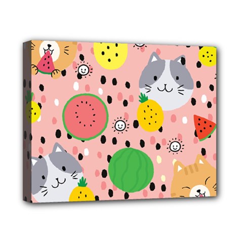 Cats And Fruits  Canvas 10  X 8  (stretched) by Sobalvarro