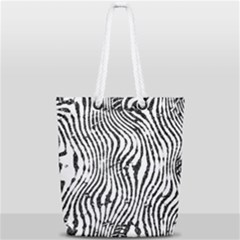Zebra Print Stripes Full Print Rope Handle Tote (small) by SpinnyChairDesigns