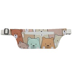 Colorful-baby-bear-cartoon-seamless-pattern Active Waist Bag by Sobalvarro