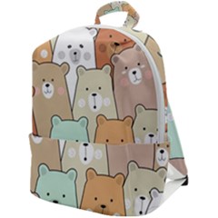 Colorful-baby-bear-cartoon-seamless-pattern Zip Up Backpack by Sobalvarro