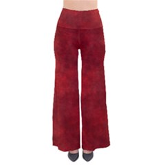 Scarlet Red Velvet Color Faux Texture So Vintage Palazzo Pants by SpinnyChairDesigns