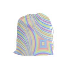 Pastel Color Stripes  Drawstring Pouch (large) by SpinnyChairDesigns