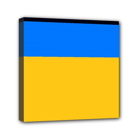 Bright Yellow With Blue Mini Canvas 6  X 6  (stretched) by tmsartbazaar
