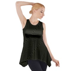 Army Green And Black Netting Side Drop Tank Tunic by SpinnyChairDesigns