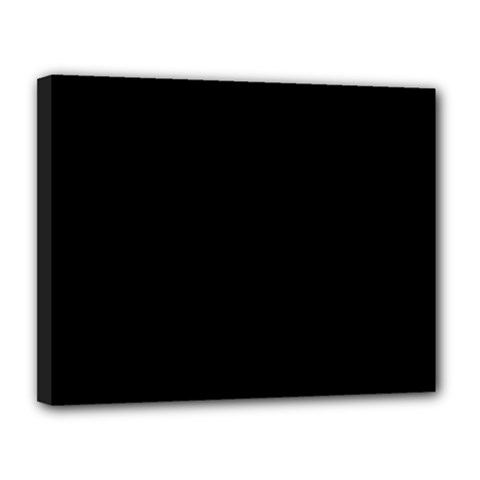 True Black Solid Color Canvas 14  X 11  (stretched) by SpinnyChairDesigns