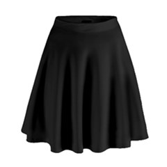 True Black Solid Color High Waist Skirt by SpinnyChairDesigns