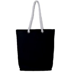 True Black Solid Color Full Print Rope Handle Tote (small) by SpinnyChairDesigns