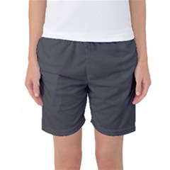 Dark Slate Grey Color Women s Basketball Shorts by SpinnyChairDesigns