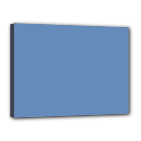 Faded Blue Color Canvas 16  X 12  (stretched) by SpinnyChairDesigns