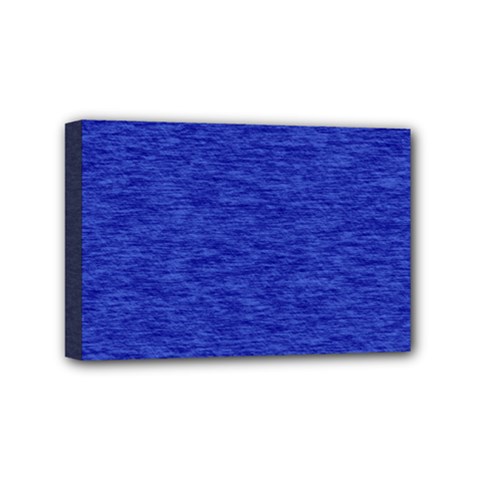 Cobalt Blue Color Texture Mini Canvas 6  X 4  (stretched) by SpinnyChairDesigns