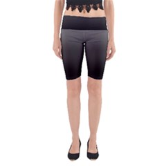 Black Gradient Ombre Color Yoga Cropped Leggings by SpinnyChairDesigns