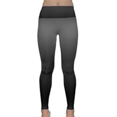 Black Gradient Ombre Color Lightweight Velour Classic Yoga Leggings by SpinnyChairDesigns