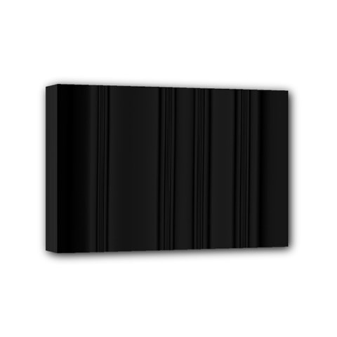 Pitch Black Color Stripes Mini Canvas 6  X 4  (stretched) by SpinnyChairDesigns