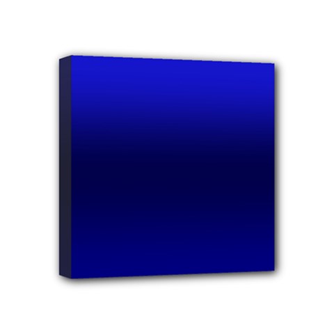 Cobalt Blue Gradient Ombre Color Mini Canvas 4  X 4  (stretched) by SpinnyChairDesigns