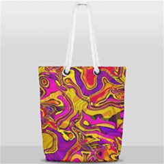 Colorful Boho Swirls Pattern Full Print Rope Handle Tote (small) by SpinnyChairDesigns