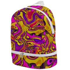 Colorful Boho Swirls Pattern Zip Bottom Backpack by SpinnyChairDesigns