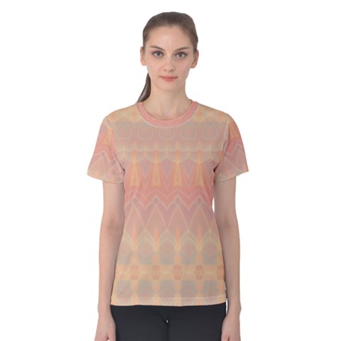 Boho Soft Peach Pattern Women s Cotton Tee by SpinnyChairDesigns