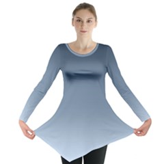 Faded Denim Blue Ombre Gradient Long Sleeve Tunic  by SpinnyChairDesigns