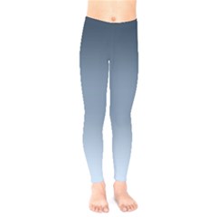 Faded Denim Blue Ombre Gradient Kids  Leggings by SpinnyChairDesigns