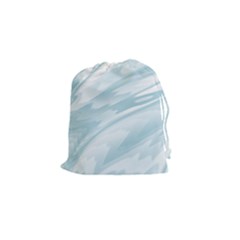 Light Blue Feathered Texture Drawstring Pouch (small) by SpinnyChairDesigns