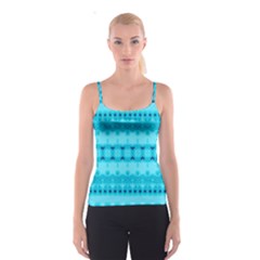 Boho Aqua Blue Spaghetti Strap Top by SpinnyChairDesigns